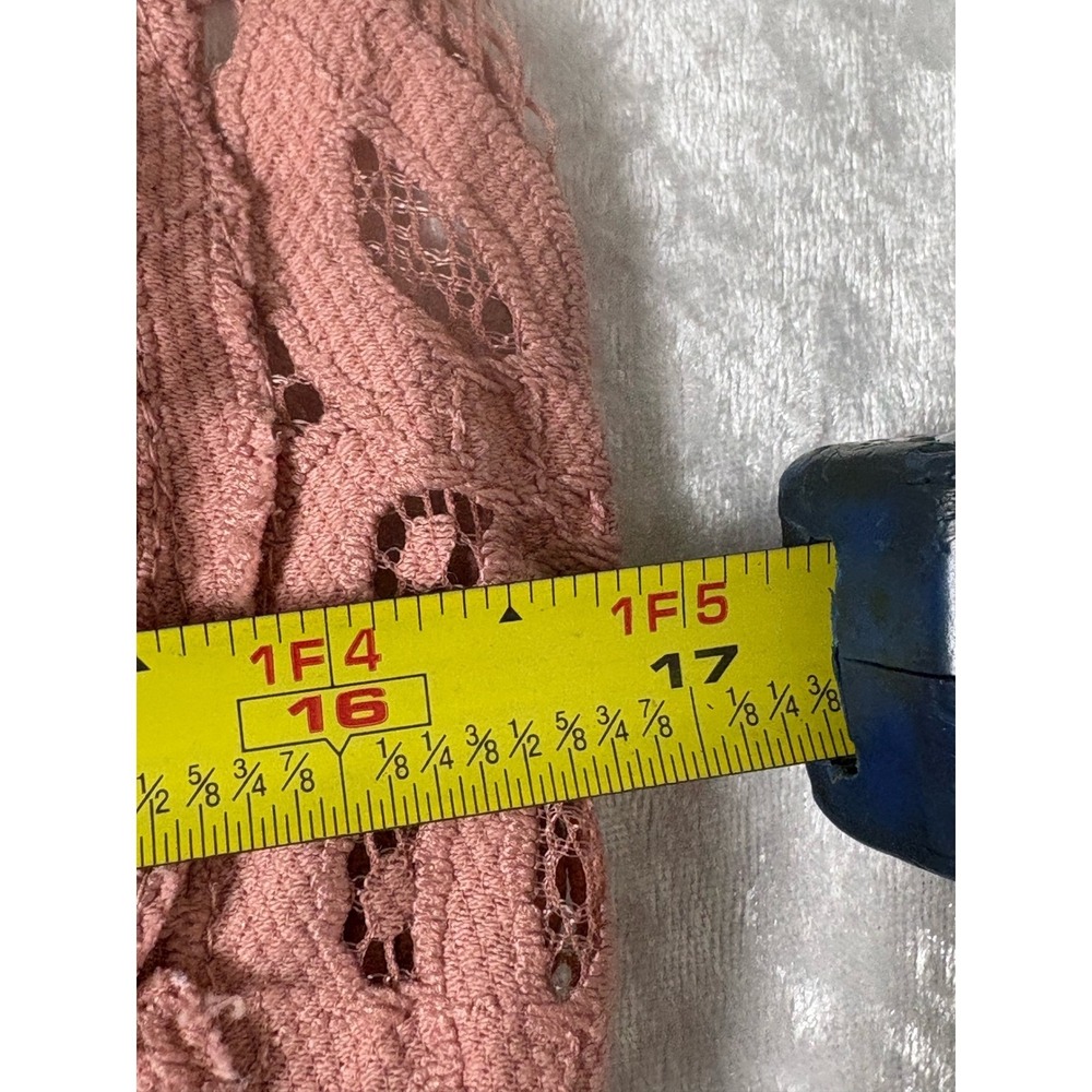 Free People FP One Adella Slip Dress Boho Lace Ruffle Dusty Rose Pink Medium - Picture 7 of 7